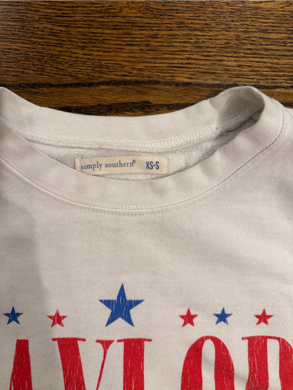 Simply Southern White Tee with Red & Blue Stars Graphic